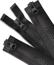 3 Piece 28 Inch Separating Jacket Zippers Replacement for Sewing Coats Jacket