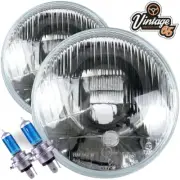 Classic Mini 7" Domed Sealed Beam Xenon Headlights Headlamps Halogen Conversion