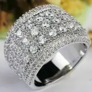 2.26Ct Round Simulated Diamond Engagement Eternity Ring 925 Sterling Silver