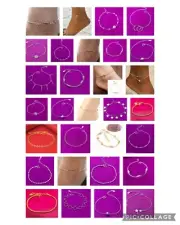 Solid GOLD & SILVER Chain Anklet Foot Ankle Bracelet Girls Women Jewelry