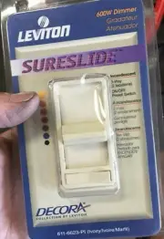 Leviton Decora Sureslide Dimmer 6623-PI Ivory NEW 3 WAY