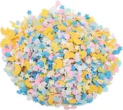 uxcell Fake Sprinkles, 100G Star Moon Resin Fake Candy Sugar Faux Sprinkles Polymer Clay Slices for Nail Art DIY Crafts Cake Phone Case Shaker Card Filler, Blue/White/Pink/Yellow