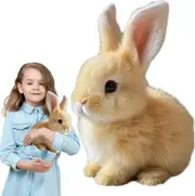 Hopping Bunny Toy,Rabbit Plush Interactive Toys,Electric Rabbit Toys Brown