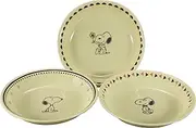 Peanuts SN1500-139 Snoopy Pasta Plate, Set of 3, Curry Plate, Diameter 8.5 x Depth 1.6 inches (21.5 cm) x Depth 1.6 inches (4 cm), Microwave and Dishwasher Safe (Vintage Series), Mino Ware, Yamaka