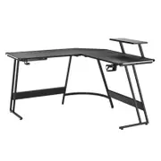 Furb Corner Gaming Desk L Shaped LED Computer Desk Workstation With Stand