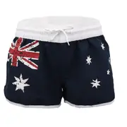 Ladies' Women's Board Shorts Australian Day Flag Gym Beach Aussie Swim Souvenir - Navy
