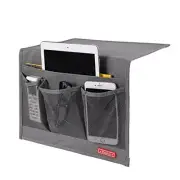 Bedside Caddy,Bedside Organizer Caddy Under Mattress,Holds 4 Pockets-grey