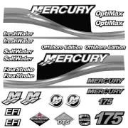 Mercury 175 Four 4 Stroke Decal Kit Outboard Engine Graphic Motor Merc SILVER