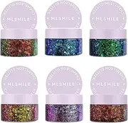 Joyeee Face Glitter Gel, Glitter Makeup for Body Face Eye Hair Lip, 6Colors Holographic Color Changing Glitter for Music Festival Concert Accessory Essential Make up for Kids Girl Women Gift