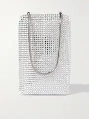 [WANDLER] WANDLER - Leo Box Crystal-embellished Metallic Leather Tote - Silver - One size One size Silver