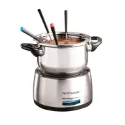 Electric Fondue Pot with Temperature Control 6-Cup Stainless Steel