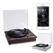 Bluetooth 5.0 Record Player with Stereo Speakers, 3-Speed Belt-Drive Turntable