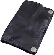[rockible] Men Wallet 8 Card Slots Slim Him Money Pocket Wrinkled Bifold Purse, Black