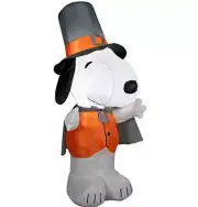 4' Inflatable LED Thanksgiving Peanuts Snoopy Dressed As Pilgrim Yard Decoration