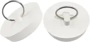 Ling-Luo 2pcs Rubber Sink Plug,Drain Stopper White with Hanging Ring Fit 45-47.5mm for Bathtub Kitchen and Bathroom