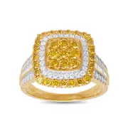 Meera Halo Ring with 1.50ct of Laboratory Grown Diamonds in 9kt Yellow Gold
