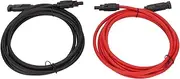 Solar Extension Cable Connectors Photovoltaic PPE Pair 10Awg 6Mm² Wire Cable Pv Extension Cable Cord Wire Rope Wire (6m)