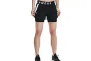 Womens Under Armour Play Up 2-In-1 Black/ White Shorts