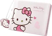 [Many Rainbows] Hello Kitty Card Holder Case Pocket Wallet Organizer with Charm Pendant - 6 Card Slots, White, Compact