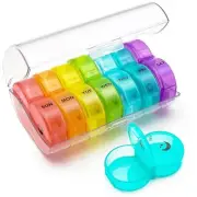 2 Times A Day AM PM Weekly 7 Day Pill Box with Zipper Cloth Bag