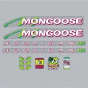 Mongoose - 1991 Hooligan FOR BLACK FRAME Decal set - old school bmx