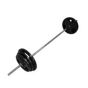 73kg Ez Grip Cast Iron Barbell Weight Set - 180cm Bar + 65kg Iron Weight Plates