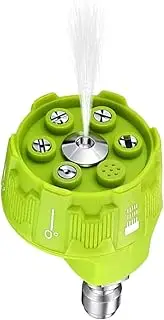 Pressure Washer Tips - 1/4in Plug Connect Tip | Multifunction Tip, 360° Adjustable Nozzle | 6-in-1 High-pressures Washers Spray Tip with 1/4in Quick-Connects Plugs for Car Washing Yard Patio Cleaning