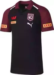 QLD Maroons 2024 NRL Mens Black Team Polo Shirt Sizes S-5XL BNWT