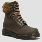 Dr Martens 1460 Serena Collar Faux Fur Lined Lace Up Boots Woman US 9 Brown $160