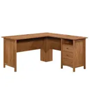 Sauder Union Plain L-Shaped Corner Desk Prarie Cherry