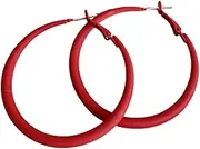 [KIFEDSLJ] Colorful Matte Hoop Earrings 80s Hoop Earring Retro Earrings Neon Earrings Bright Fluorescence Round Hoop Earings for Women Girls