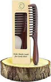 Controlled Chaos Peachwood Anti Static Detangling Comb for Curly Hair Scalp Massaging Comb for Men, Women & Kids