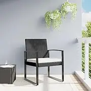Garden Chair Garden Dining Chairs 2 pcs Black PP Rattan Patio Seating