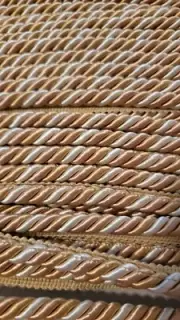 GOLD CHAMPAIGN WHITE TWISTED LIP CORD BY THE YARD