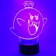 King Boo LED Light Lamp Acrylic Luigi's Mansion SMB1 Mario Bowser Ghost Castle