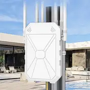AX1800 Outdoor WiFi 6 Extender, High Power Outdoor WiFi Extender Signal Booster, Long Range Outdoor WiFi Access Point, IP67 Weatherproof, Passive PoE, for Starlink, Patio, Camping, Yard, RV