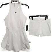 Adidas Tennis Heat RDY Y-Dress Womens L Two Piece with Shorts White NEW w/ Tag