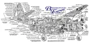 B-26 EXACT SCALE PLANS + CONSTRUCTION ARTICLE for 52" WW 2 UC Model Airplane