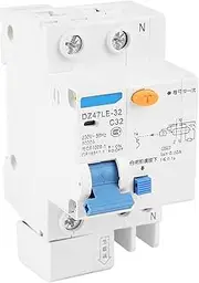 Zerodis Current Circuit Breaker 32A, Prevent Electric Shock, Electric Leakage Overload Protection, Small Size, Home Decoration, Engineering Construction, Tools for Rural Network