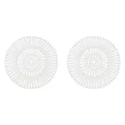 2x Annabel Trends Bamboo Dining Table Placemat Decorative Mat 37cm Round White