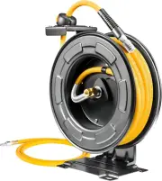 Retractable Air Hose Reel 3/8" X 50' Hybrid Polymer Hose, Heavy Duty