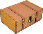 FUTUREORYY Vintage Wooden Storage Box with Hinged Lid Retro Style Decorative Chest for Jewelry Trinkets and Keepsakes Elegant Wood Organizer for Desktop and Photography Props