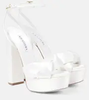 [Aquazzura] Aquazzura Bridal Olie 140 satin platform sandals AU 4.5 white