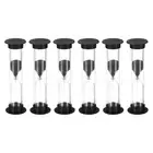 1 Minute Sand Timer, 6Pcs Small Sandy Clock, Count Down Sand Glass Black