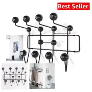 Functional Wall Mounted Coat Rack with Painted Wooden Balls – 14 Hook Organizer