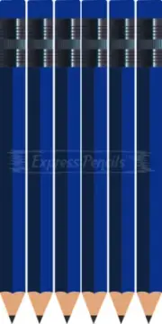 36 Neon Blue Half short mini small Hexagon Golf #2 Pencils ExpressPencilsTM