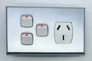 Single Power Point 2x Extra Switch SGPO Electrical With Silver Cover Outlet GPO