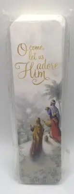 Christmas Bookmarks NKJV Bible Psalms 95: 6-7 O come let us adore him 25 pack