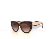 Prada 14WS 14 01R0A6 Tortoise Caramel Powder Brown Gradient Sunglasses PR14WS
