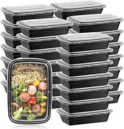 Alliebe Pack of 50 (32 oz) Meal Prep Containers, Lunch Bento Boxes with Lids, Portable Lunch Food Storage Container Kitchen Food to Take Away Camping Picnic Box Microwave